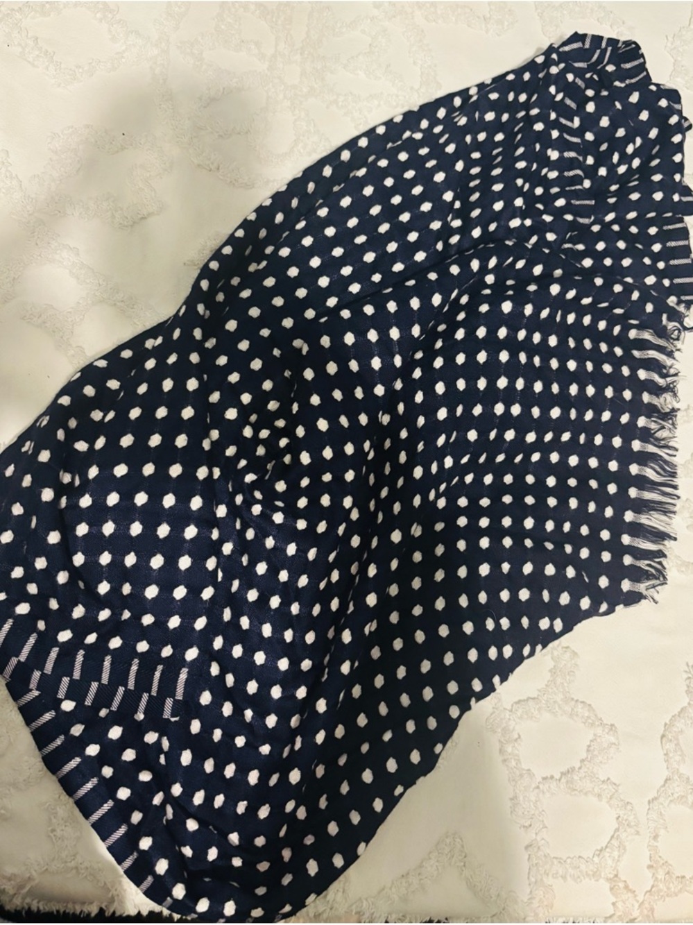 Banana Republic navy and white oversized scarf